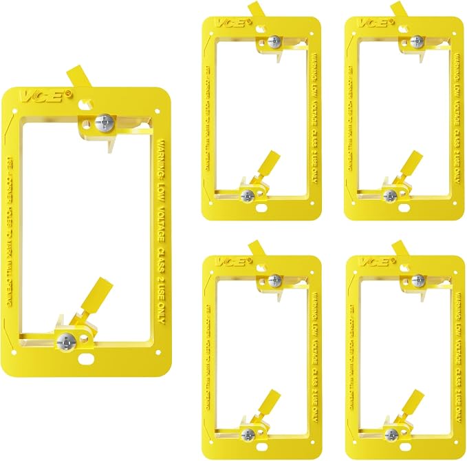 VCE Low Voltage Mounting Bracket Single Gang Wall Plate, Flush Low Voltage Box by VCE