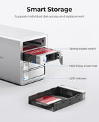 ORICO Daisy Chain 4 Bay Hard Drive Enclosure USB 3.2 Gen 2 Aluminum Das - Image 4