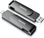 512GB Fast External SSD Flash Drive Up to 2000MB/s USB3.2 Gen2, 2-in-1 Dual USB by fanxiang