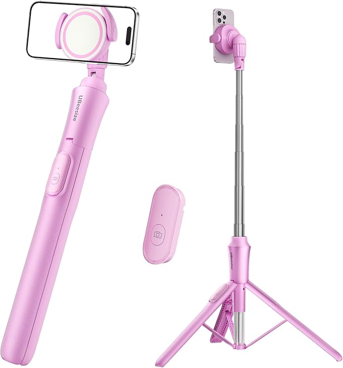 UBeesize Pink 62'' Magnetic Selfie Stick & Phone Tripod by UBeesize