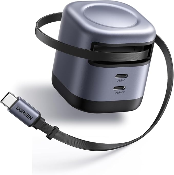UGREEN Nexode 45W 3 in 1 Compact GaN Charger, Retractable USB C Fast Wall by UGREEN
