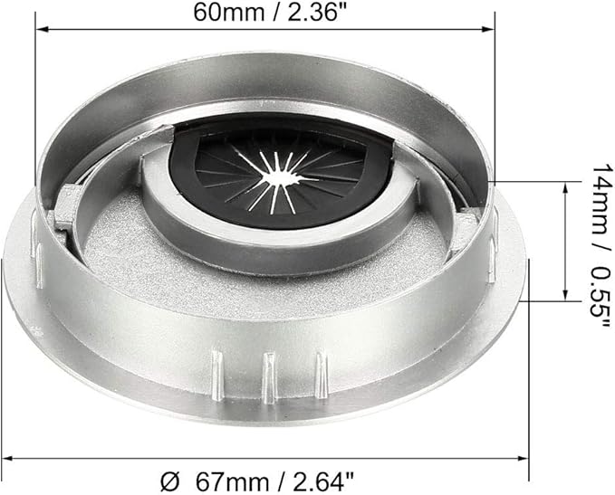 uxcell Cable Hole Cover, 2.4Inch/60mm Zinc Alloy Desk Wire Cord Cable Grommets - Image 2