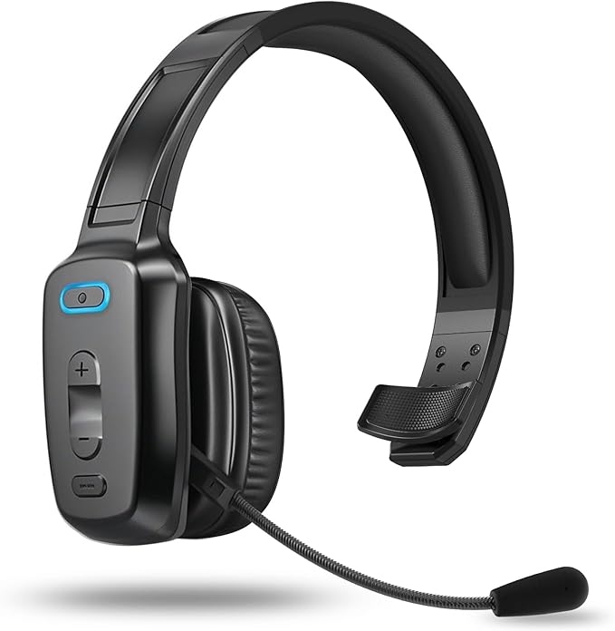 Bluetooth Headset, 60hrs Noise Canceling V5.2 Over Head Headphones, Single Ear by Home