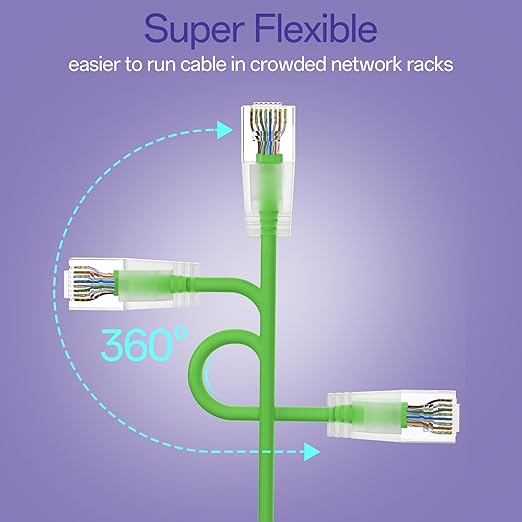 Cat6a Patch Cables 2ft Slim, Cat6 Ethernet Patch Cable Pure Copper, Flexible - Image 4