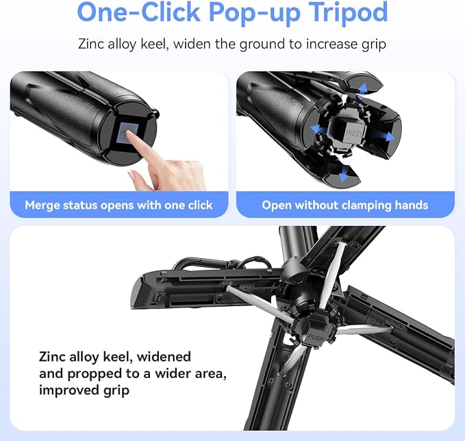 Retractable Mini Tripod for Cell Phone, Portable Selfie Stick Travel Phone - Image 3