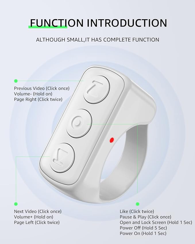 Fingertip Bluetooth Remote Control TIK TOK Wireless Page Turner TYUOBOX Camera - Image 2