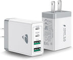 USB C Wall Charger, 40W Fast USB C Charger Block, 4-Port PD Power Adapter + QC by Aiminu