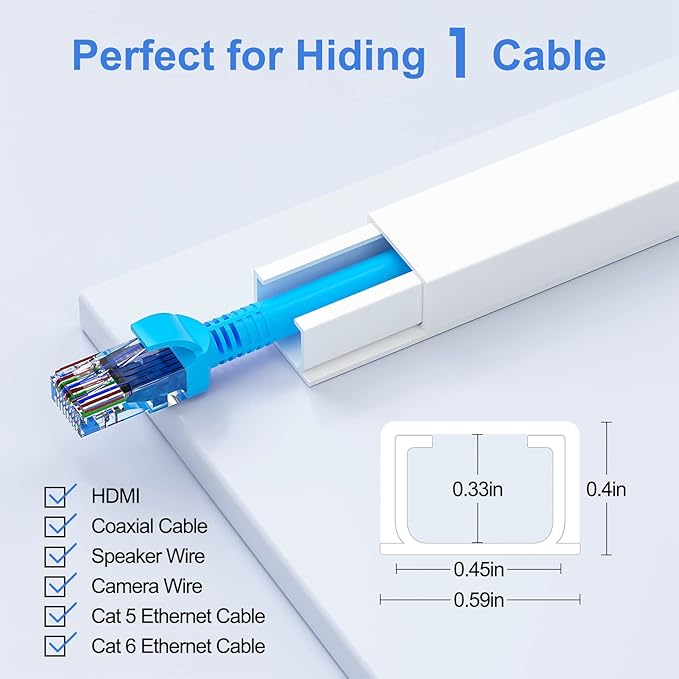 Yecaye Cord Hider, One-Cord Cable Concealer, Cord Covers - Image 2
