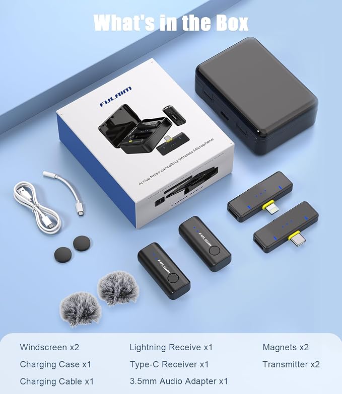 FULAIM X2 Wireless Lavalier Microphone - Image 8