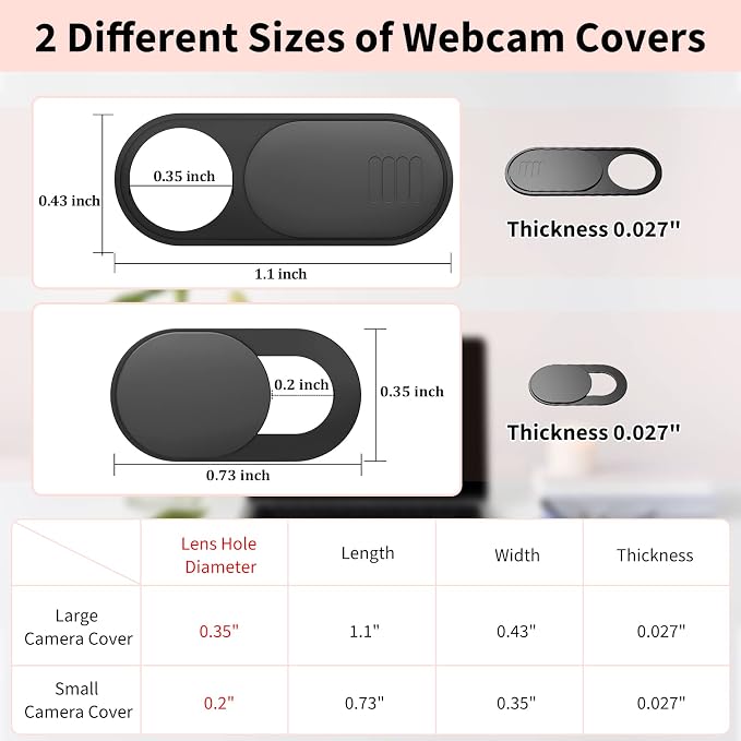 6-Pack Laptop Camera Cover Slide, Ultra Thin Webcam Privacy Cover - Image 3