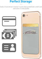 2 Pack Stick On Wallet Sleeve Cell Phone Dual Pocket Card Holder Double Pocket - Image 3