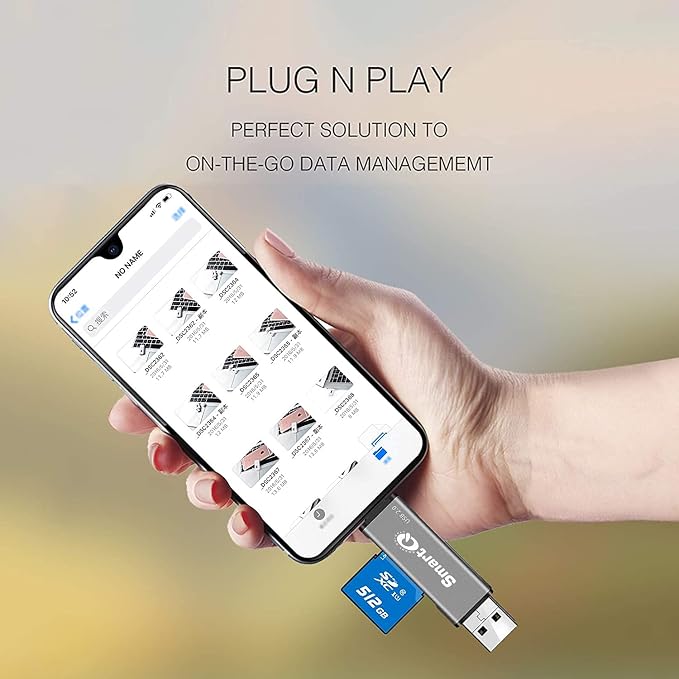 SmartQ C256 Micro SD Card Reader to USB Adapter USB-C and USB A USB Memory Card - Image 4