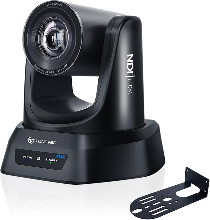 4K NDI PTZ Camera AI Auto-Tracking 20X Optical Zoom HDMI IP Live Streaming SDI by TONGVEO