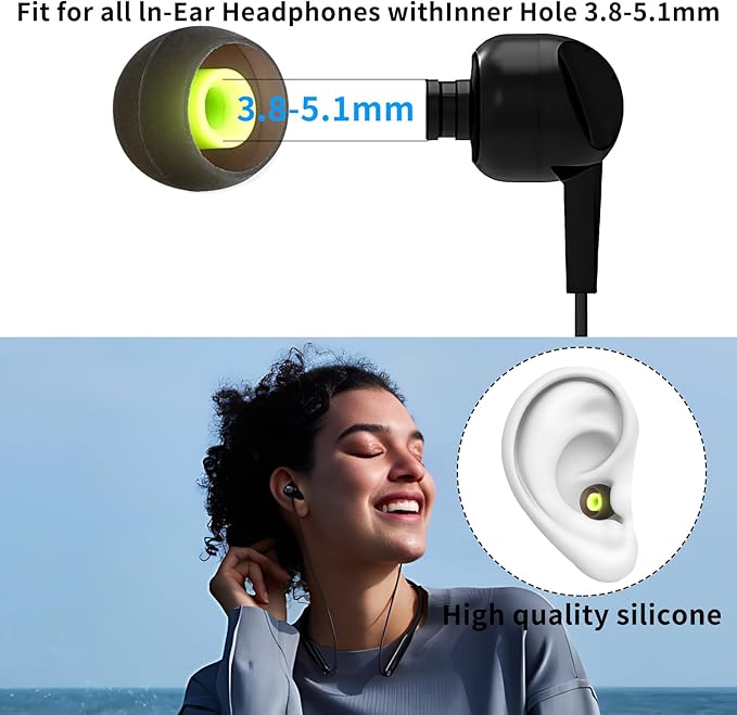 Earbud Tips Ear Bud Tips Soft Anti Slip Washable and Reusable Silicone - Image 4