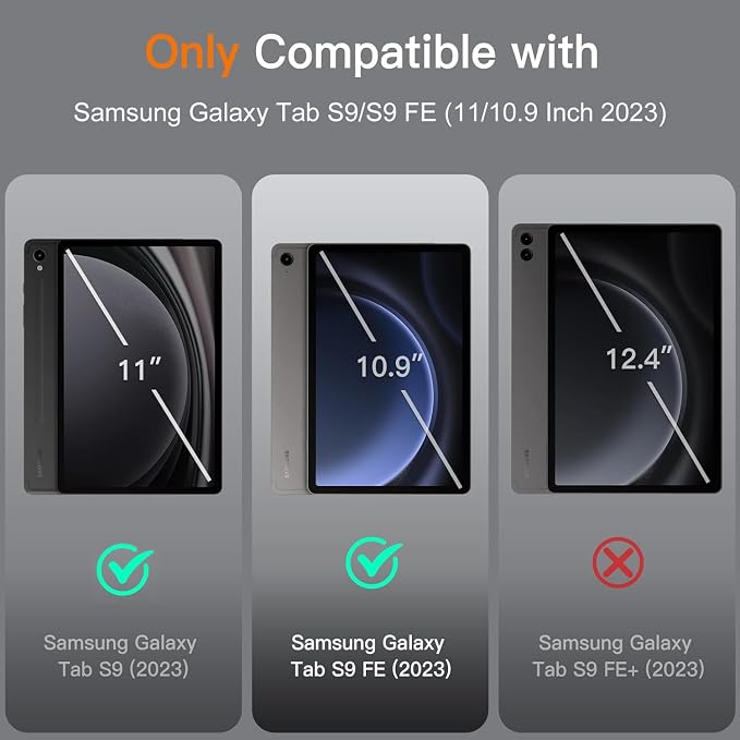 Galaxy Tab S9 FE Case with Keyboard 5G 10.9 Inch 2023, Keyboard - Image 2