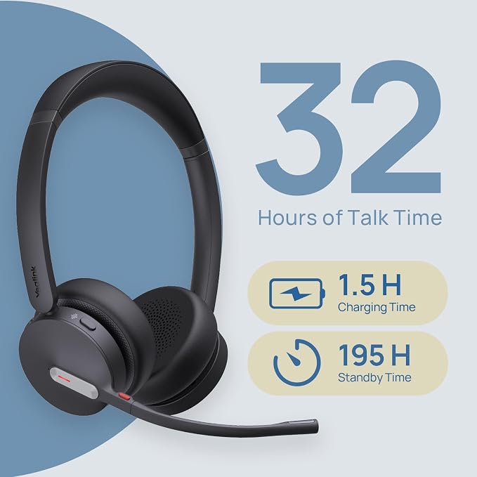 Yealink WH64 Dual Teams DECT & Bluetooth Wireless Headset, 606ft Range - Image 4