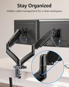 MOUNTUP Dual Monitor Stand for Desk, Pneumatic Monitor Arms for 2 Monitors Max - Image 9