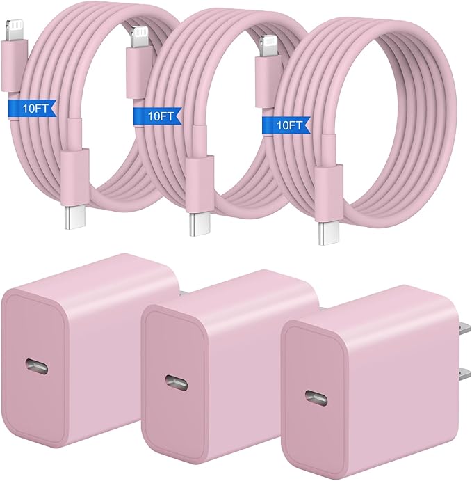 iPhone Fast Charger 3+3Pack 20W USB C Wall Charger by STAMISH