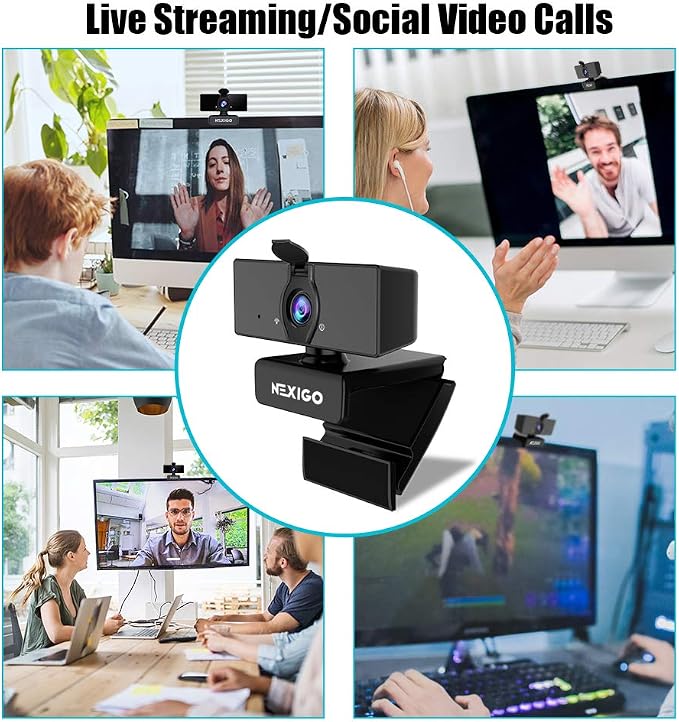NexiGo N660 1080P Business Webcam, Dual Microphone & Privacy Cover, USB FHD Web - Image 8