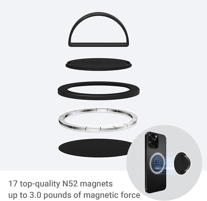 Grat 3 Lite Magnetic Phone Loop, 360° Rotatable Phone Grip, Detachable Finger - Image 5