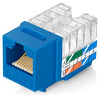 Everest 90° Angled RJ45 Cat6A Keystone Jacks 100-Pack in Blue - Image 8
