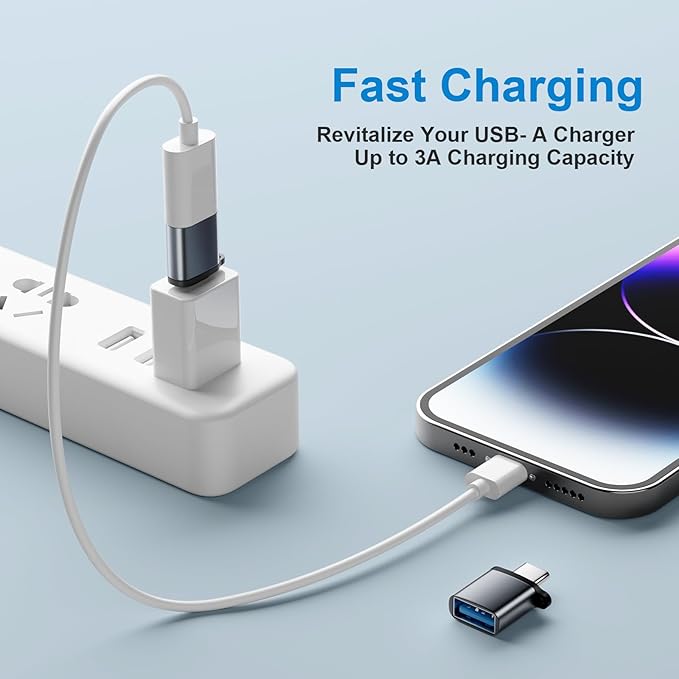 USBC to USB Adapter 6 Pack, USB C to A Adapter, USBC Male to USBA Female - Image 5