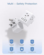 2 Pack US to UK Ireland Travel Plug Adapter, Type G Power Plug Adapter - Image 6
