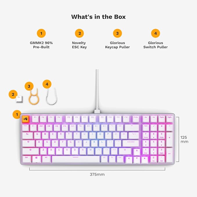 Glorious GMMK 2 Small Gaming Keyboard Base- Barebones Kit- TKL Hot Swappable - Image 6