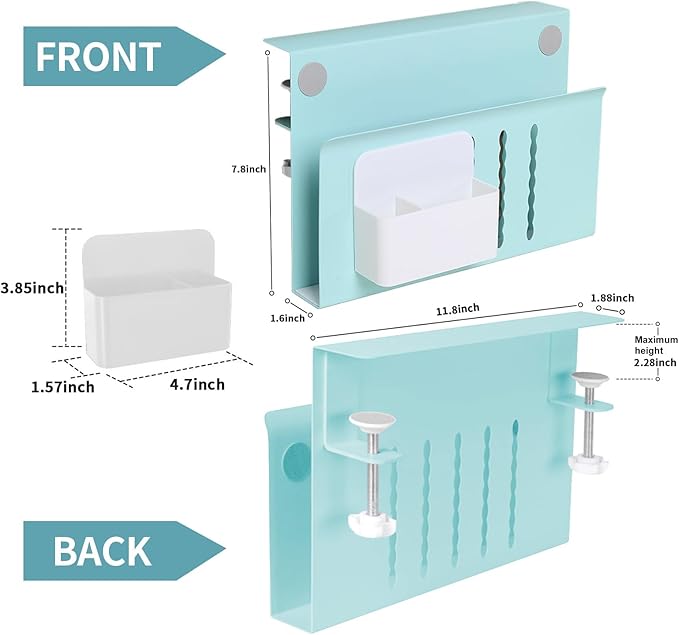 Desk Side Storage Organizer, Under Desk Laptop Holder Clamp on Table Shelf - Image 2