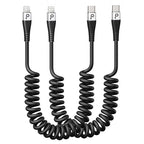 USB Type C to Lightning Cable 3FT 2Pack, Coiled iPhone Charger Fast Charging by PRAKIE