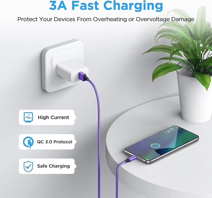etguuds 6ft USB A to USB C Cable 3A Fast Charging, - Image 3