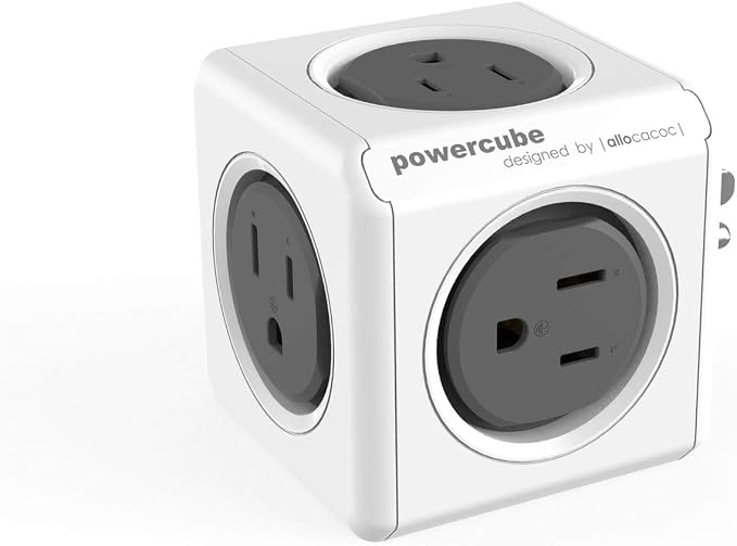 Allocacoc PowerCube Original 5 outlets, Surge Protector Wall Plug Charger by Allocacoc