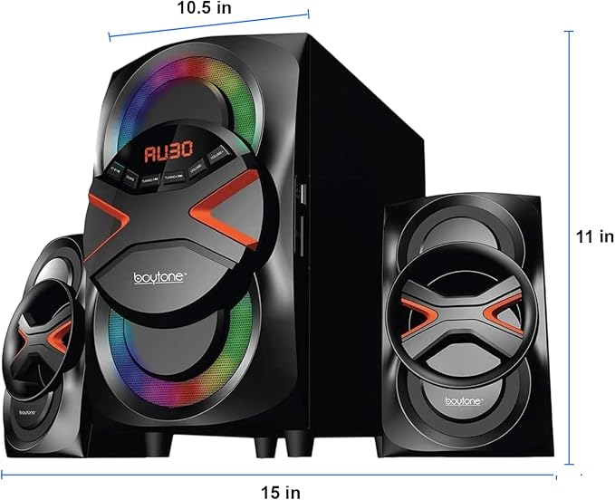 Boytone BT-326F, 2.1 Bluetooth Powerful Home Theater Speaker System, - Image 8