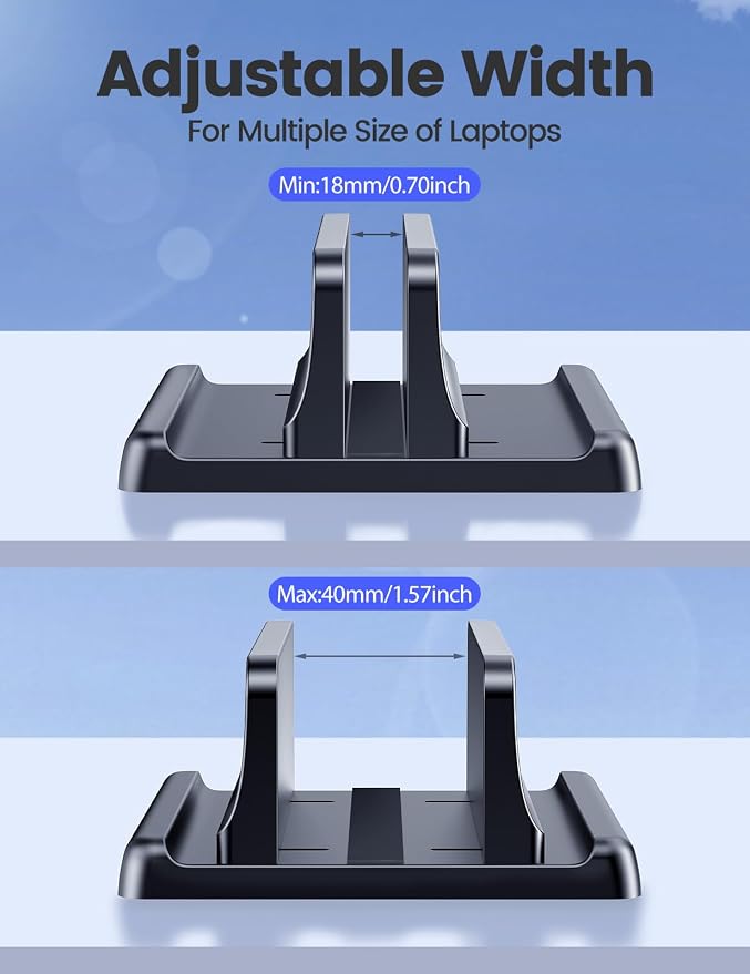 Vaydeer Vertical Laptop Stand Holder Plastic Adjustable Desktop Notebook Dock - Image 7