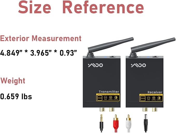 YMOO 3 in 1 2.4Ghz Wireless Audio Transmitter and Receiver, 2 Receivers - Image 8