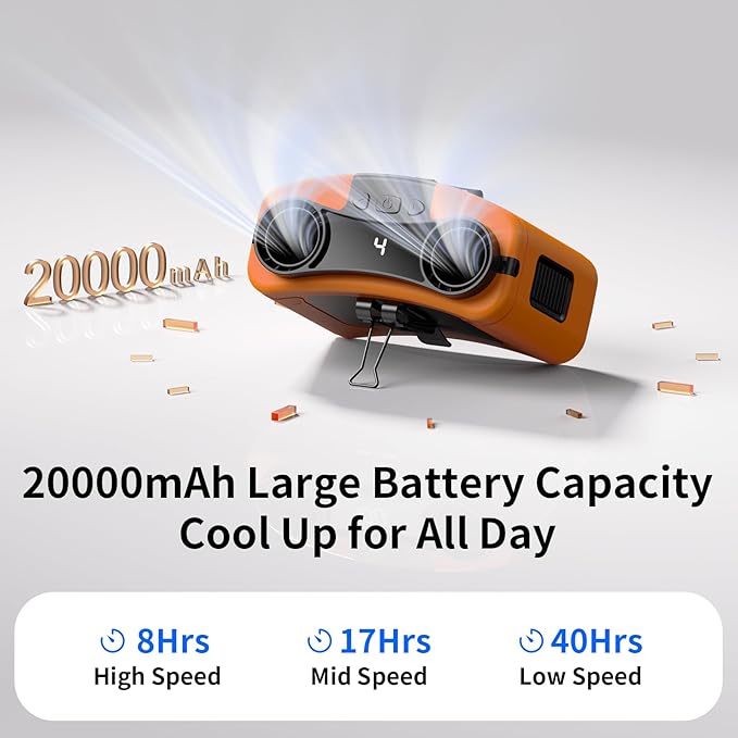 Socool 20000mAh Portable Waist Fan Clip on Wearable Belt Personal Fan - Image 4