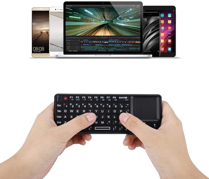 2.4GHz Touchpad Keyboard, A8 Mini Rechargeable Ultra-Thin Mini USB Backlit - Image 4