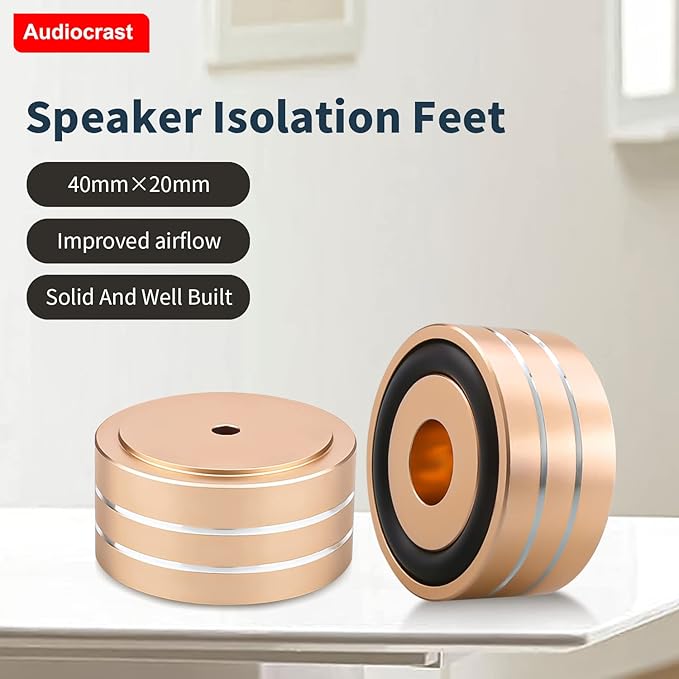 Audiocrast 4X HiFi Speaker Spikes Isolation Feet Pad, Aluminum 40x20mm - Image 6