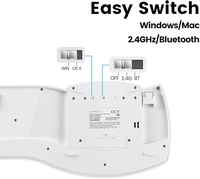 Perixx Periboard-612 Wireless Ergonomic USB Split Keyboard, US English Layout - Image 4