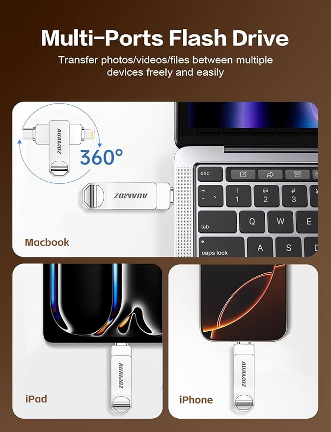 256GB Flash Drive Intended for iPhone, Memory Stick Storage Files Photos Videos - Image 2