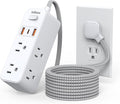 Power Strip Surge Protector, 5Ft Flat Plug Extension Cord by JcBlaon