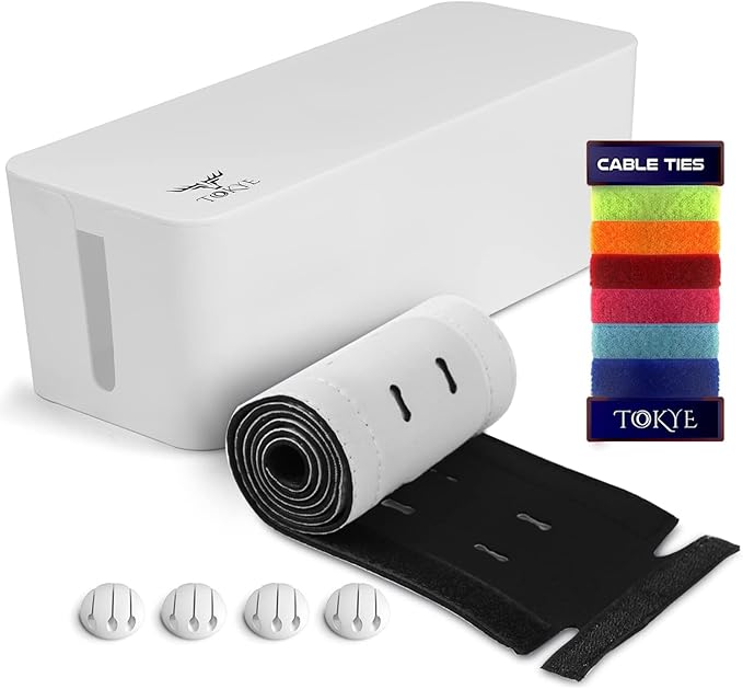 Large Cable Management Box, Cord Organizer to Hide Power Strip, Extension Cord by YourProfessionalCableKeeper