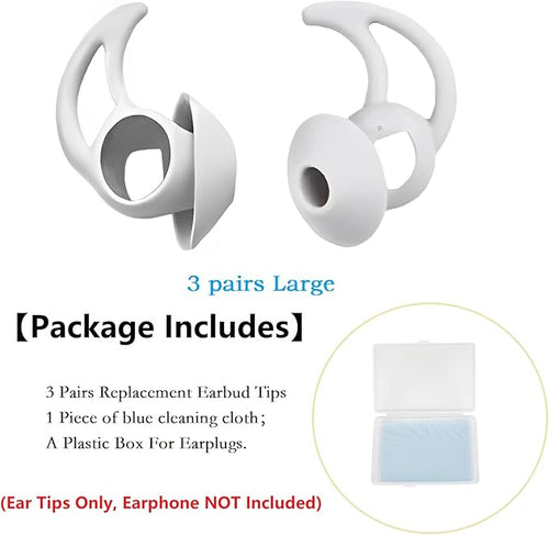 3 Pairs Earbuds Replacement Tips Large，Silver Earbud Tips ，Silicone Eartips - Image 2