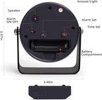 Analog Alarm Clock, Silent Non-Ticking Quartz Movement, Battery-Operated - Image 3