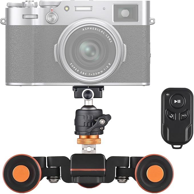 Andoer Video Camera Dolly with Ballhead & Phone Holder, 3-Speed Motorized Auto by Andoer