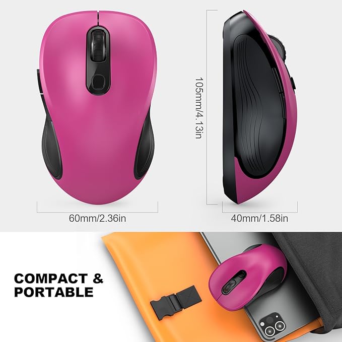 WisFox 2.4G Wireless Mouse for Laptop, Ergonomic Computer Mouse - Image 7