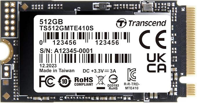 Transcend 512GB M.2 2242 SSD, PCIe Gen4x4 NVMe 3D TLC, by Transcend