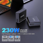230W USB C Charging Station, Graaci Compact 8 Ports GaN Desktop Charger - Image 8