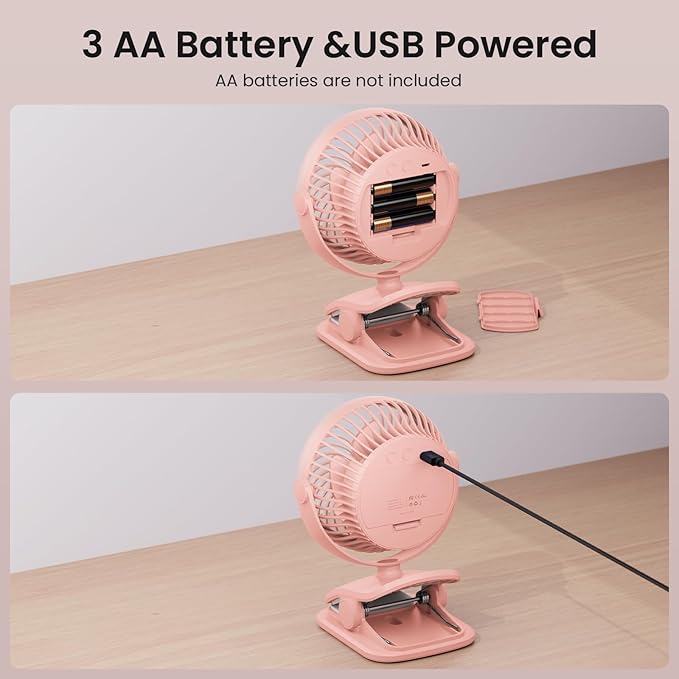 Shinebella AA Battery Powered Clip on Fan - Image 2