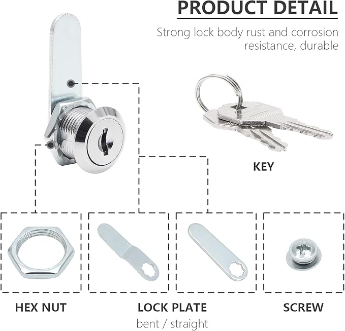 Uenhoy 6 Pack Cam Locks Keyed Alike, 5/8" Set - Image 4